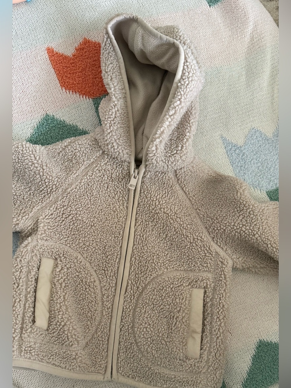 Cozy Zara Cream Sherpa Zip Hoodie